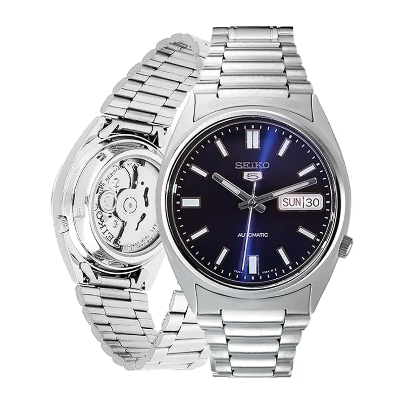 Seiko 5 Automatic Blue Dial Day Date Fashion Men's Watch- SNXS77K